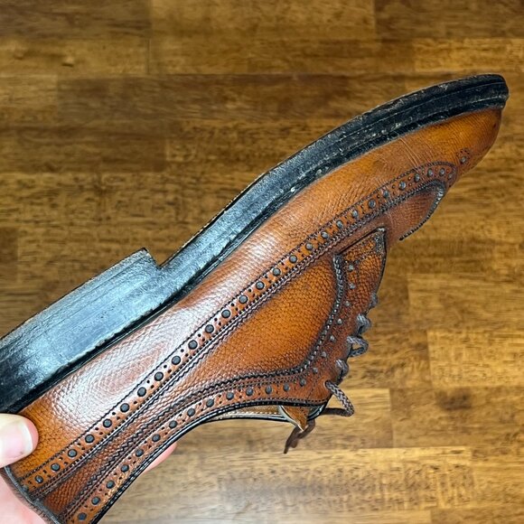 Vintage G.H. Bass & Co. Monograms Brown Leather Wingtip Lace Up Shoes Size 8M main image 8